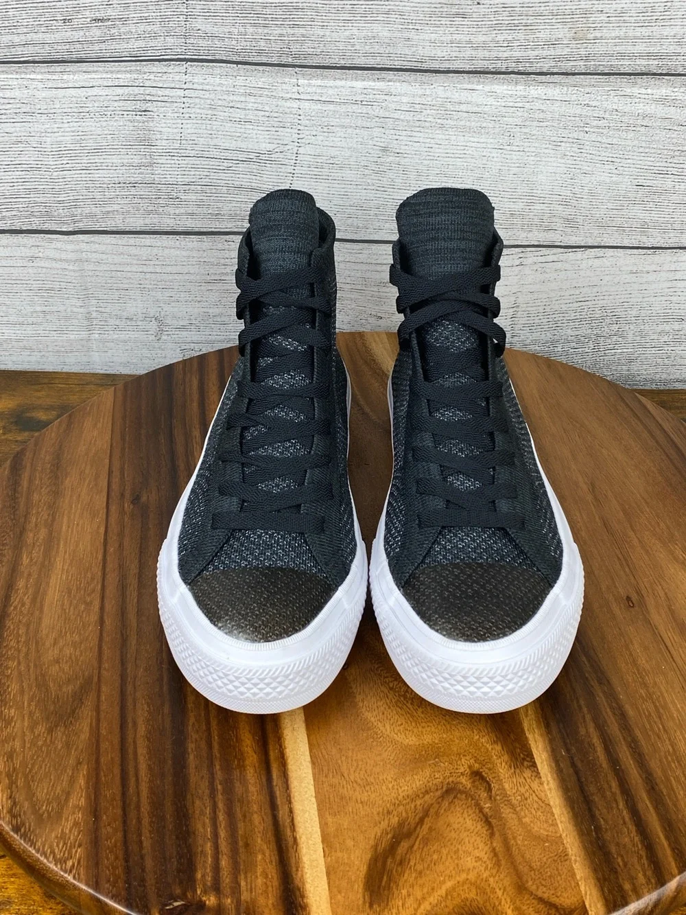 Converse Chuck Taylor All Star Nike Flyknit High Black Shoe 156736C Mens Size 8